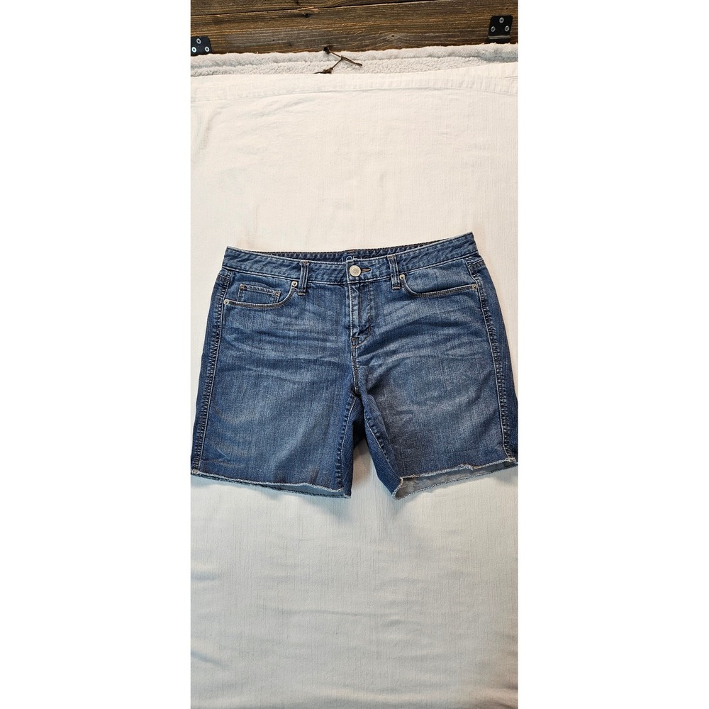 Ann Taylor Loft Denim Shorts Blue Raw Hem Medium Wash Womens Size 29 8